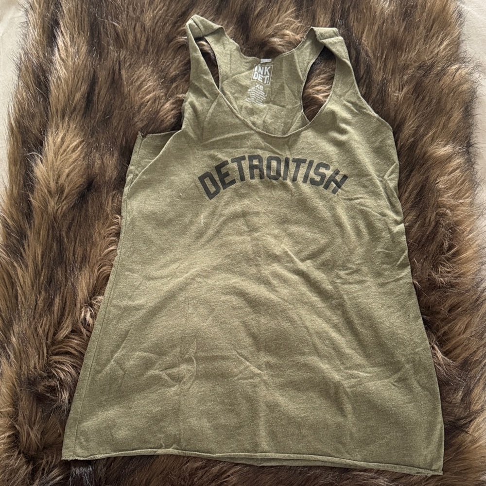 Detroitish Olive Tank Top